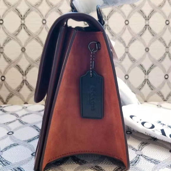 Coach Parker Top Handle With Signature Canvas Patc - Picture 4 of 8